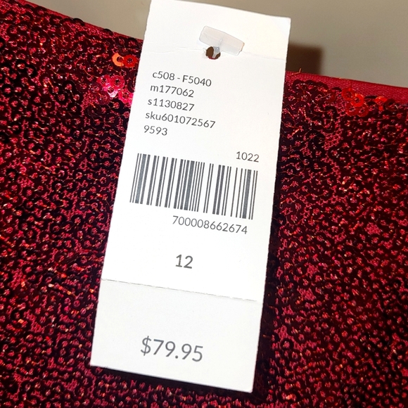 Lane Bryant Crimson Sequin Top - Picture 5 of 5